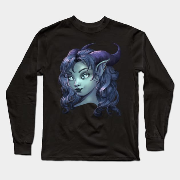 Tiefling girl Long Sleeve T-Shirt by Anilia